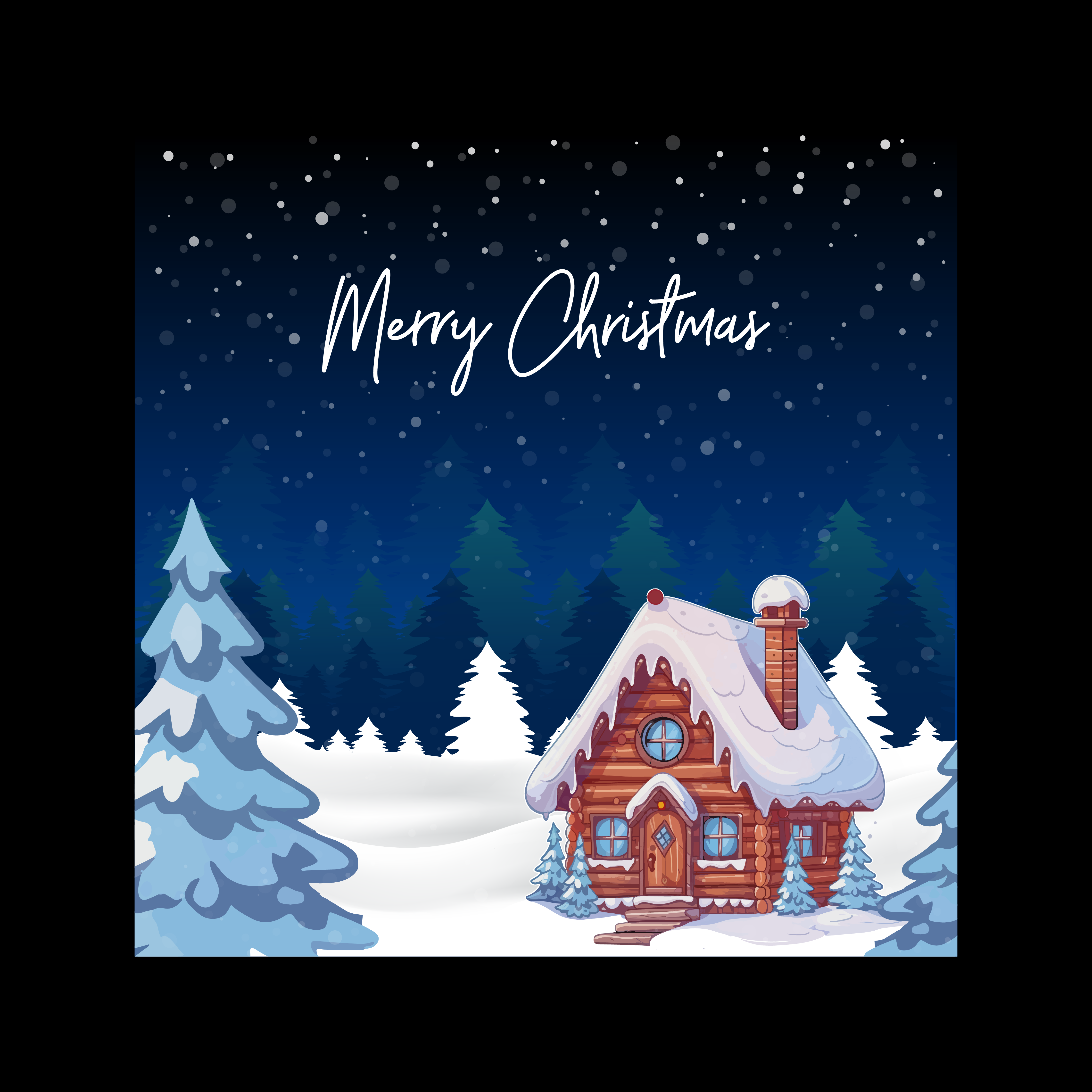 Merry Christmas chrisrmas congratulations forest forest hut graphic design new year winter