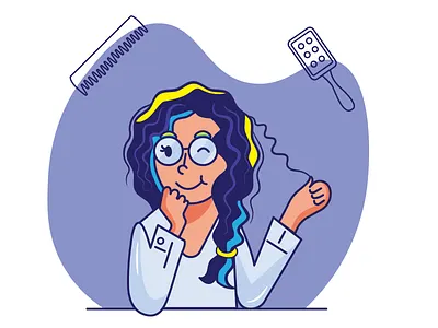 Hair Care adobe illustrator bold stroke illustration cartoon style curls cute girl illustration digital illustration girl illustration hair hair care illustration pop art vector illustration