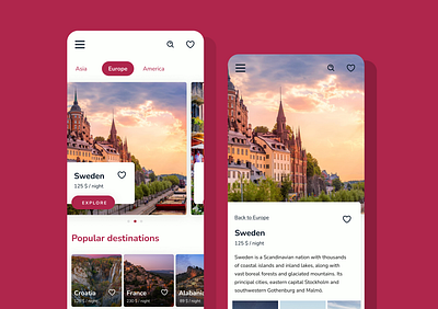 Travel – Mobile App design mobile app mobile responsive travel ui website