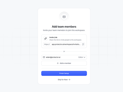 Adding Team Members Screen onboarding saas ui web app web design