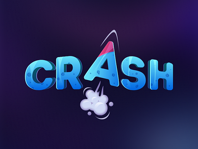 Casino Game Logo - Crash 2d art blockchain casino casino game casino logo crash crypto gambling game game logo gaming igaming illustration logo logotype modern rocket symbol