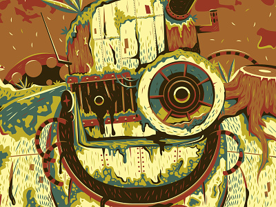 Flobots - Album Cover album cover band graphic design gritty illustartion record robot