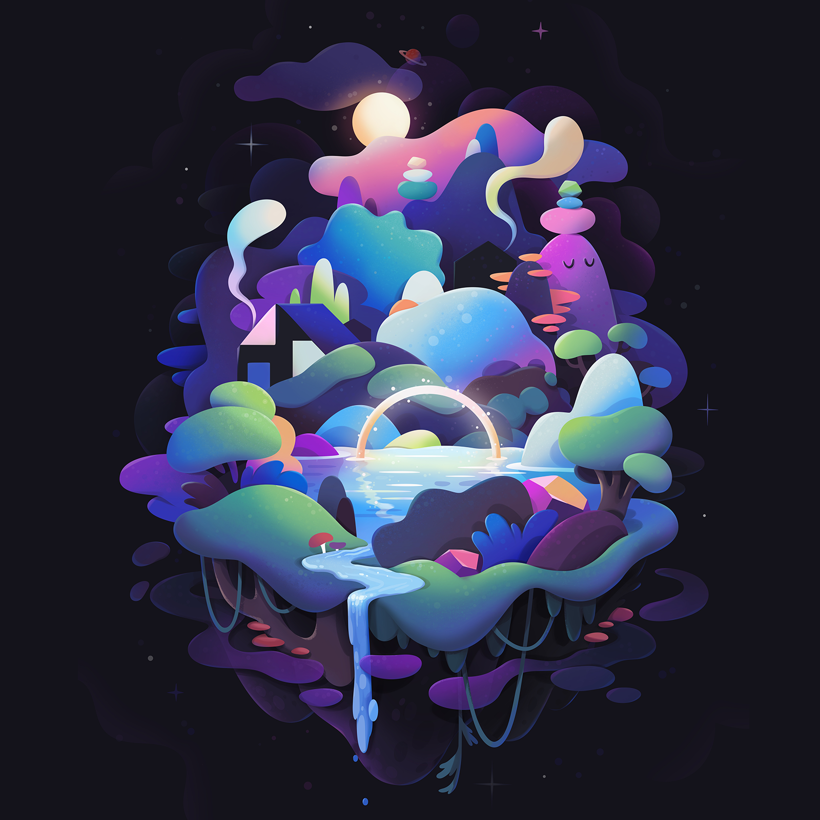 Wonderland abstract cartoon character concept illustration zutto