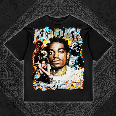 Kodak Black Vintage Rap Tee Bootleg Design bootleg bootleg design bootleg tshirt branding design graphic design illustration rap tee ui