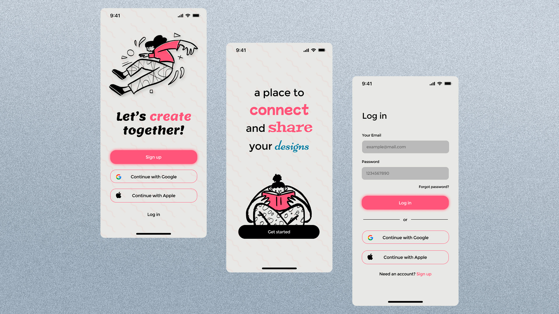 Daily UI 001 | Designers Social App app branding design form graphic design ios landing page sign up ui