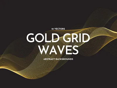 Gold Grid Waves on Black Background abstract background black black background elegant flow futuristic gold golden grid illustration luxury network outline rich smooth vector wallpaper wave waves