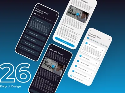 ❓📚 Daily UI Challenge #25 & #26: Crafting a FAQ Screen card day26 design faq ui ux web design web development
