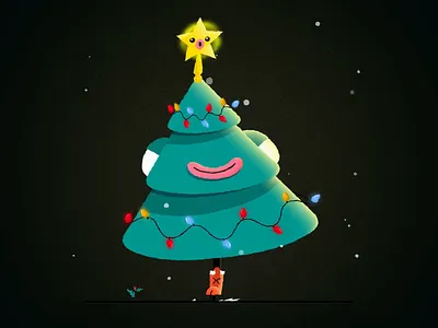 Oh X-mas Tree! 2d animation animation character design christmas funny graphic design illustration motion motion graphics star tree