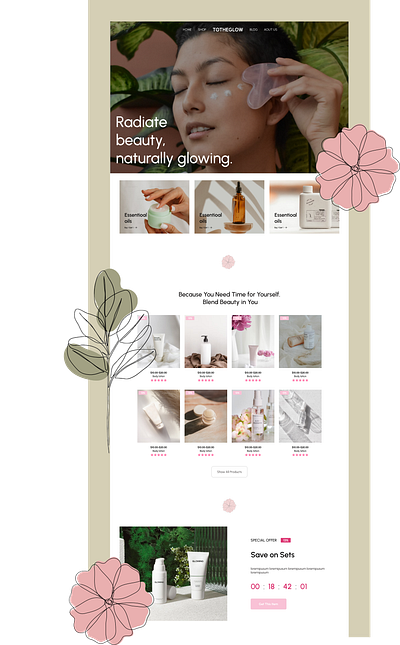 BeautyShop Website Landing Design beauty cosmetics landingpage ui ux website