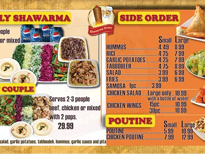 Menu for restaurant screen branding graphic design logo