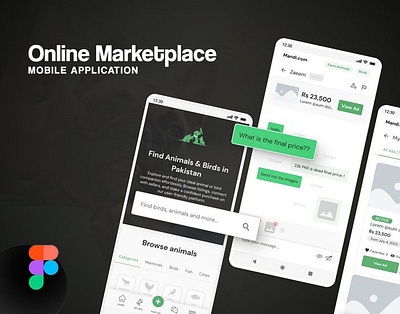 Online Marketplace Mobile App UI app branding design system figma graphic design mobile app ui ux