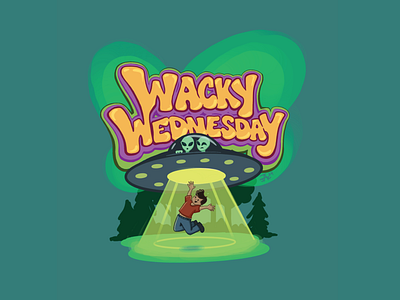 Wacky Wednesday 70s typograpy art cartoon character character design design digital art digital illustration drawing illustration procreate retro typography space space jam spaceship typography ufo ufo spaceship wacky wednesday