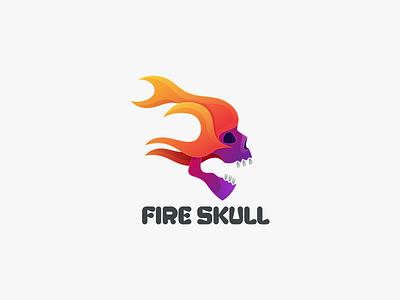 FIRE SKULL branding design fire logo fire skull graphic design icon logo skull logo