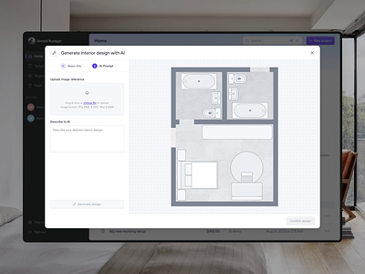Decoroom: Virtual Interior Design App - AI Generated ai animation app design architect architecture artificial intelligence concept dashboard design drag and drop form interior interior design product design prototype saas uidesign uiux uxdesign web app
