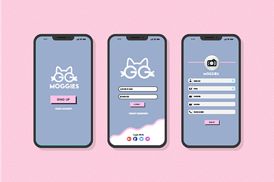 MOGGIES - Mobile Sign in App Concept branding dailyui graphic design logo mobileapp ui