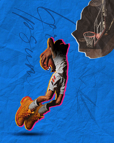 Dunker adobe photoshop athlete ball basket basketball collage design dunk dunker game graphic design huge jump nba photoshop sketch sporty visual art wacom