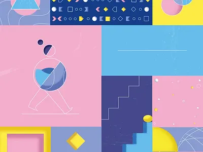 Motion Basics 2d animation character design design geometric graphic design motion motion graphics walking
