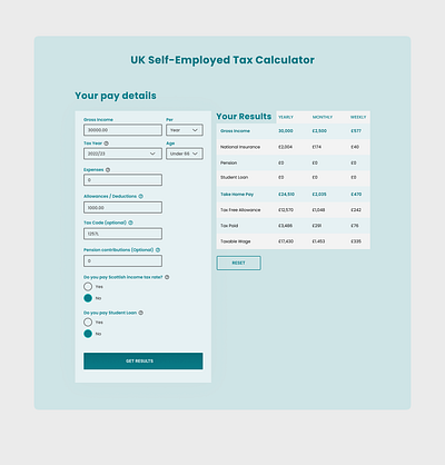 #DailyUI 004 - Tax Calculator branding clean design ui uxdesign web design