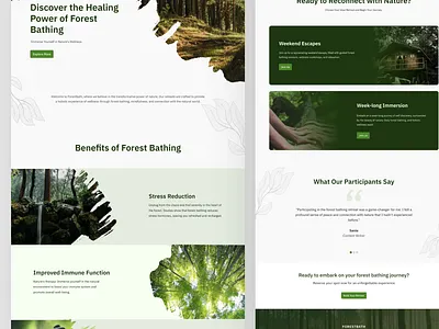 Forest Bathing Community Concept Landing Page environment forest green landing page website