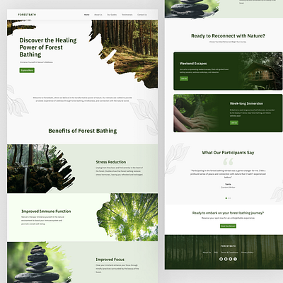 Forest Bathing Community Concept Landing Page environment forest green landing page website