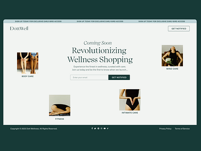 Coming Soon Page - Wellness Brand branding clean comingsoon design ecommerce minimal simple ui website wellness