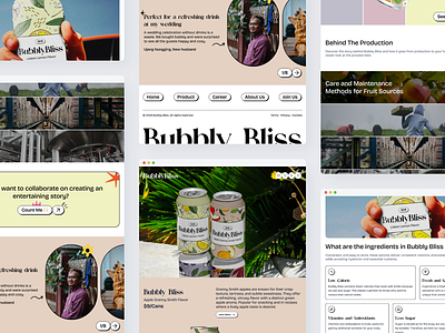 Bubbly Bliss - Soft Drink branding brutalism cans clean colorfull design drink food graphic design landing page soft drink sparkling water ui ux water website