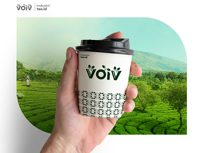 VOIV branding cuplogo fresh leaflogo logo branding simple tealogo typelogo