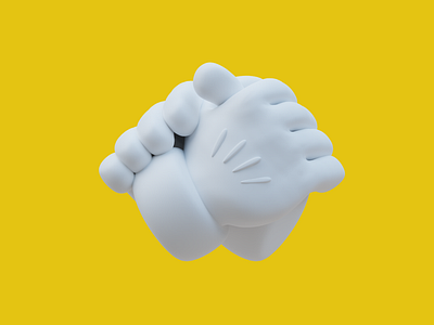 Retro Cartoon Hand 🤝 3d 3d animation 3d icon 3d illustration blender branding design garusln hand gesture handshake icon illustration retro hand retro hand gesture