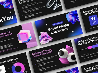 Social Media Presentation 3d branding canva canva template design digital digital design graphic design pitch deck presentation slide slide deck template