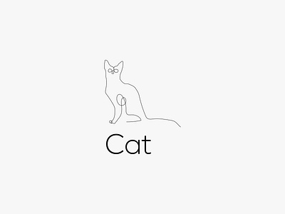 Cat Line Art 1 line art branding cat cat line art cat logo creative logo logo logo design minimal logo modern logo simple logo