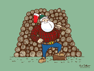 Lumberjack Santa axe christmas flannel forest illustration lumber lumberjack north pole plaid santa santa claus st nick winter wood