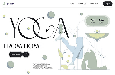 Yoga website - home page first screen aestetics first screen graphic design hero home page modern ui web webpage website yoga