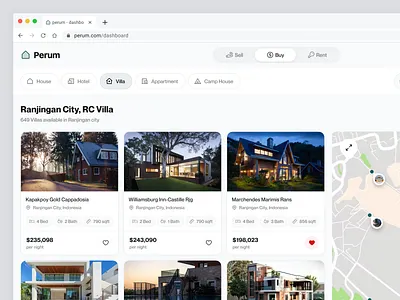 Perum - Real Estate Dashboard clean dashboard green house modern style platform professional style real estate real estate dashboard saas ui villa