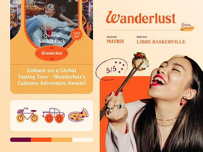 Wanderlust - Visual Identity brandidentity branding brandtemplates contentcreation creativedesign design food graphic design instagrampost layout logo logotype socialmedia templates travel visualidentity