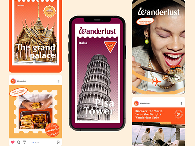 Wanderlust - Social Media brandidentity branding brandtemplates contentcreation creativedesign design food graphic design instagrampost logo socialmedia travel visualidentity