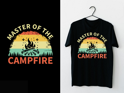 Master of the Campfire Typography T-shirt adventure t shirt design best t shirt design branding campfire camping camping t shirt design design graphic design illustration master of the campfire outdoors t shirt design pod tee design t shirt t shirt design t shirt design for etsy t shirt vector tee travel lovers gift vintage retro design
