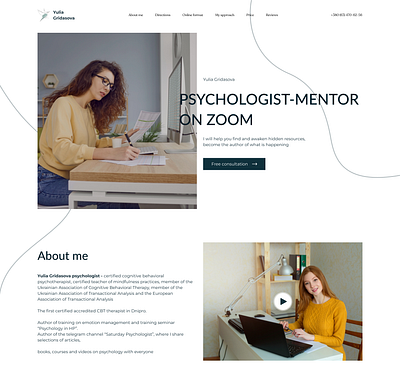 Psychologist Figma Template design figma health coach landing page modern design psychologist template website