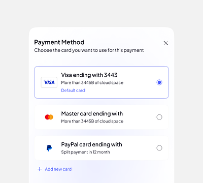 Payment Method ahmed tamjid ios design mobile app online payment payment payment method saas app ui design