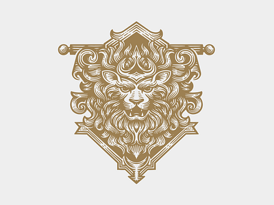 Engraving lion engraving illustration king lion logo logotype vip zoo