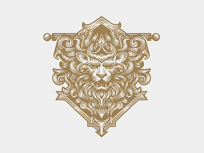 Engraving lion engraving illustration king lion logo logotype vip zoo