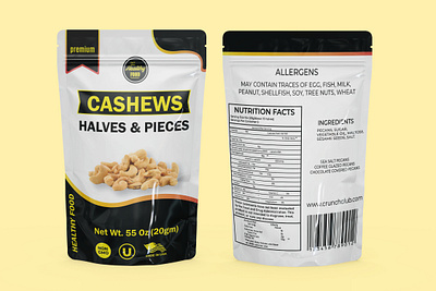 Pouch Design And Packaging Design cashews pouch food pouch graphic design label label design moukup packading label packaging packaging design pouch pouch design pouch label pouch mockup pouch packaging product product label product packaging