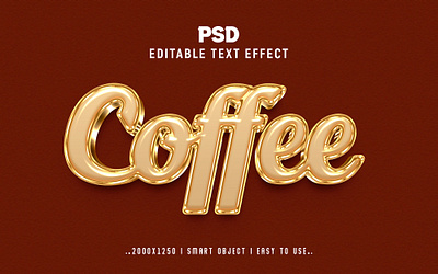 Coffee'' 3D Editable Text Effect Style 3d text action coffee coffee 3d text effect effect new text effect photodhop text effect psd coffe 3d text effect style text style