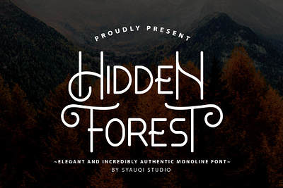 Hidden Forest, an elegant and incredibly authentic monoline font advertisements bakery brand identity branding calligraphy font graphic design handlettering invitation labels lettering logo personal branding product packaging social media post