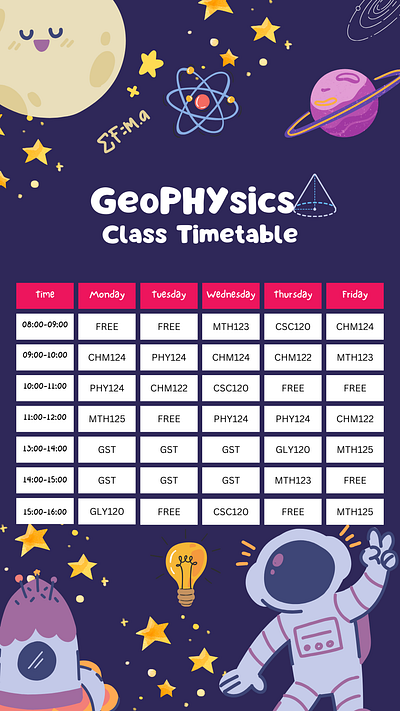 Physics Class Timetable By Justina Igbani On Dribbble