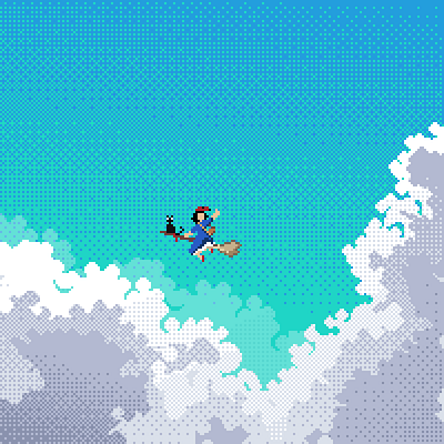 Kiki's Delivery Service 16 bit 8 bit anime bit ghibli kikis delivery service miyazaki pixel pixel art