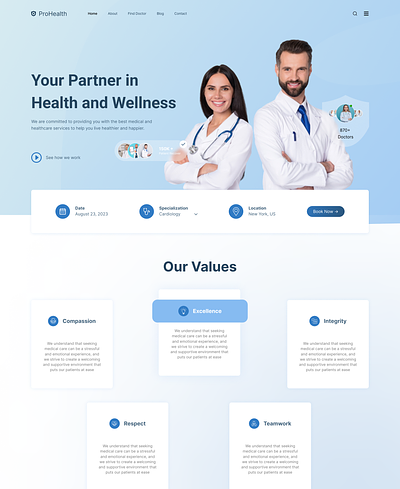 Health & Wellness Website Design figma health and wellness heath care landing page modern design ui ux website wellness