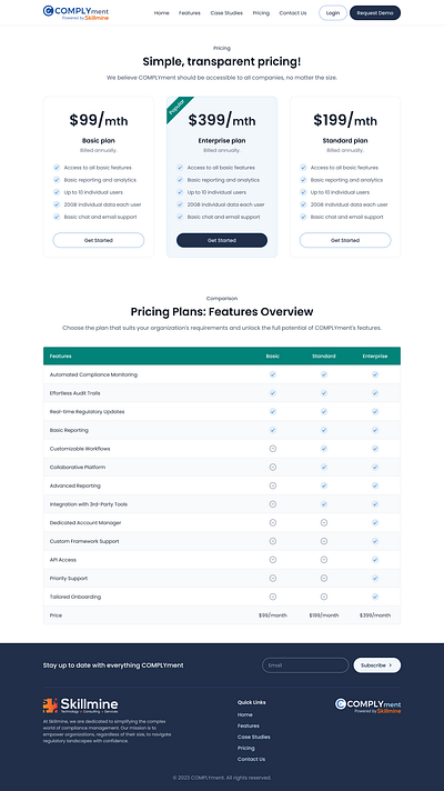 COMPLYment Pricing ui