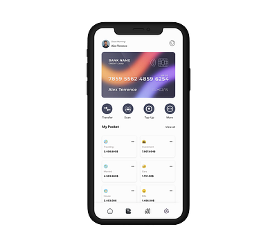 Mobile Bank "My Pocket" Design 3d branding graphic design ui ux