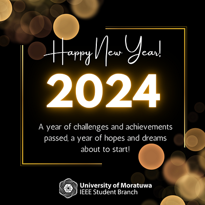 Happy New Year 2024 flyer graphic design happy new wish year
