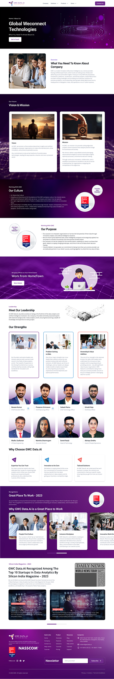 GWC DATA.AI About Us Page ui